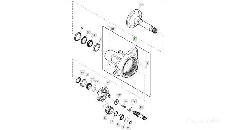 AL219926 rear axle for John Deere 6110 wheel tractor